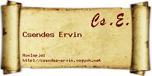 Csendes Ervin névjegykártya